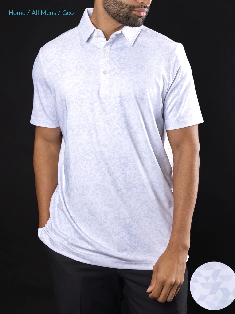 Sunday Swagger Light Gray Geometric Shape Men's Polo Shirt